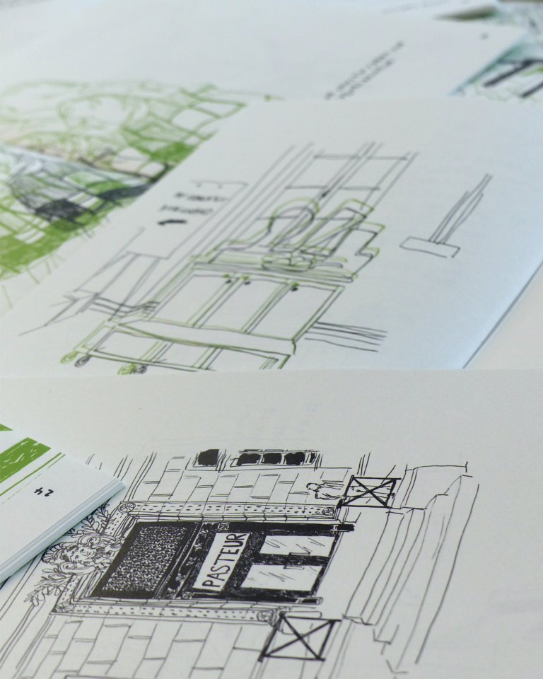 croquis d'un séjour à pasteur hôtel pasteur inès collet rennes