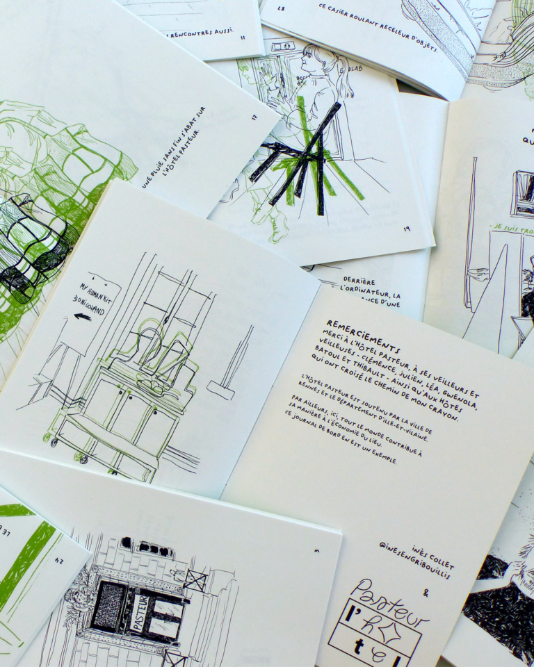 croquis d'un séjour à pasteur hôtel pasteur inès collet rennes