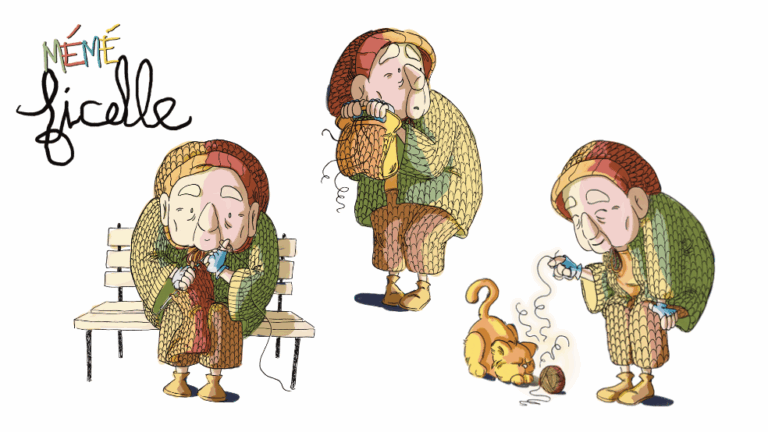 mémé ficelle collet inès illustration