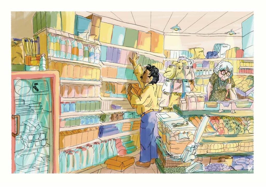petits commerces illustration inès collet
