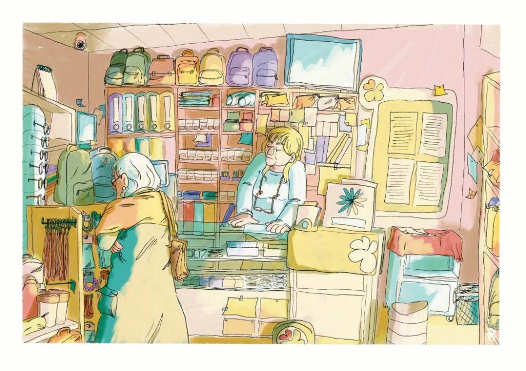 petits commerces illustration inès collet