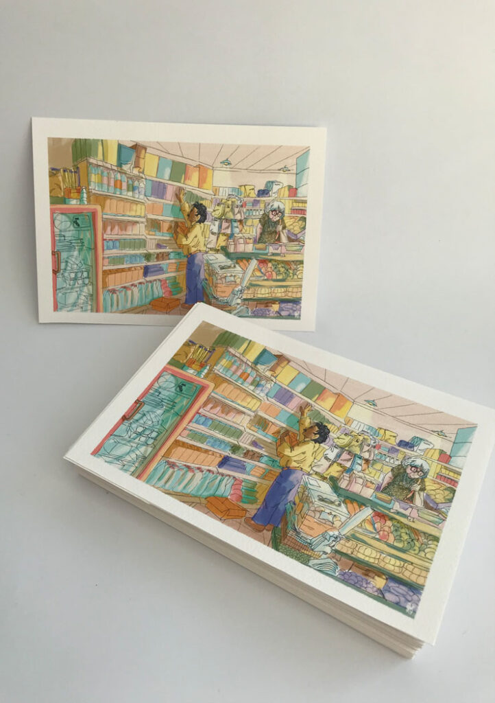 petits commerces illustration inès collet