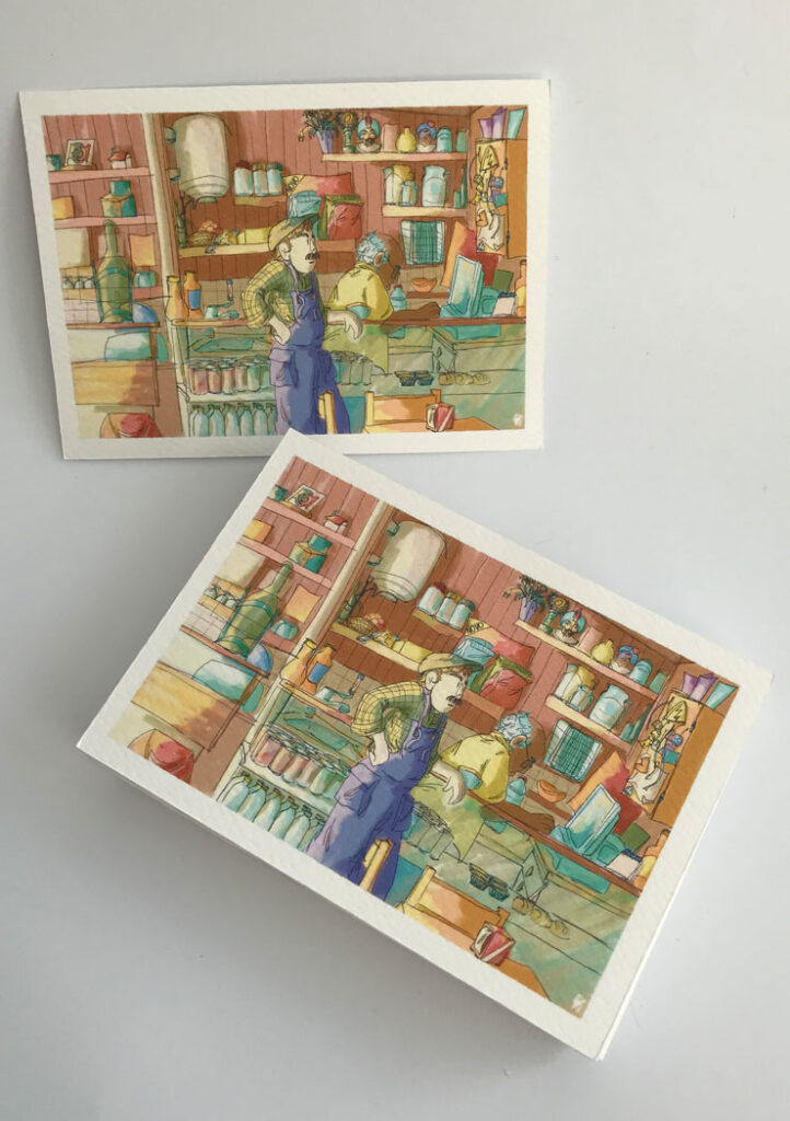 petits commerces illustration inès collet