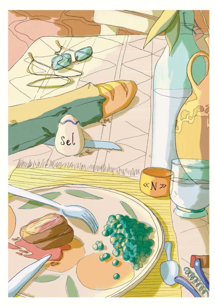 illustraion table de souvenirs inès collet
