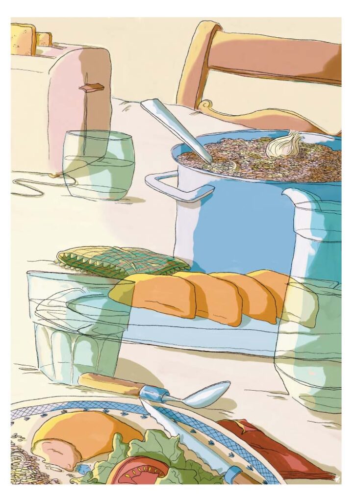 illustraion table de souvenirs inès collet