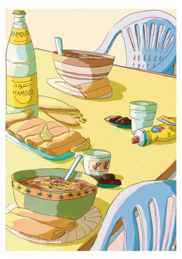 illustraion table de souvenirs inès collet